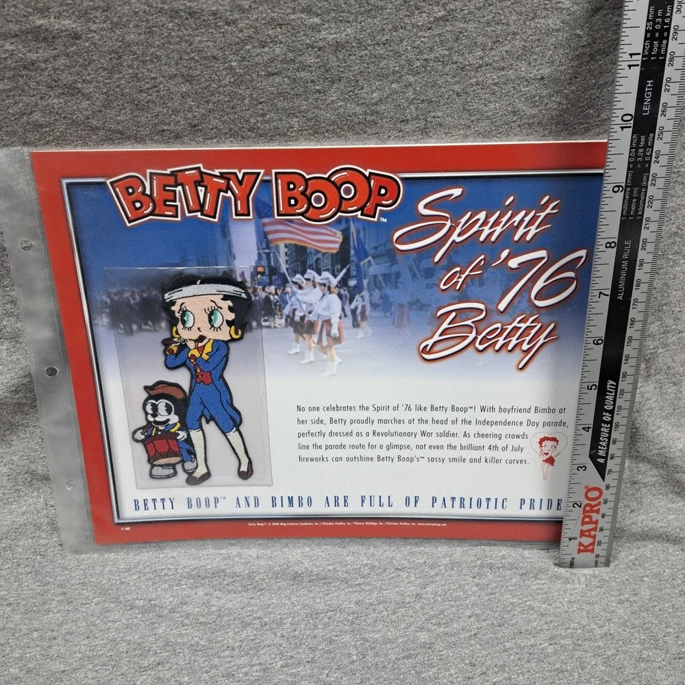 Betty Boop Patch Spirit Of 76 Betty Clothing Patch Collectible Vintage Americana
